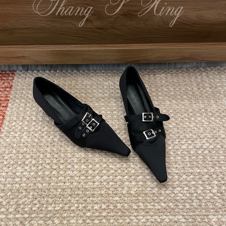 Design shoes wedge heel pointed-toe with hidden heel