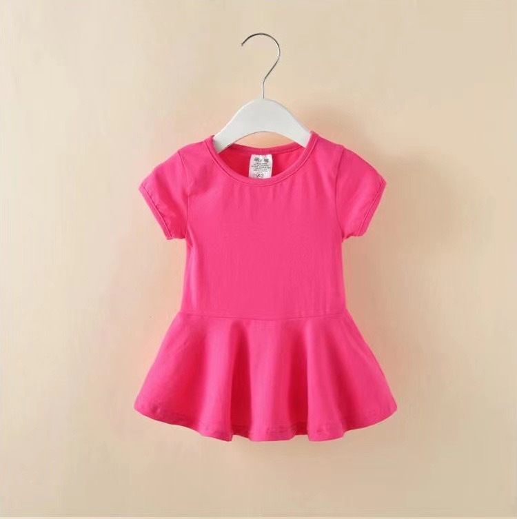 Princess Solid Color Cotton Girls Dresses display picture 1