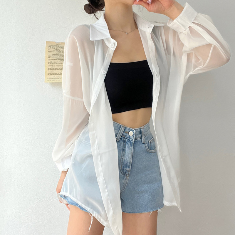 Pearlescent Ice Silk Sun Protection Shirt for Women, Summer Thin Cardigan, Drapey Blouse, Shirt Jacket, Chenille Fabric Pearlescent Ice Silk Sun Protection Shirt for Women, Summer Thin Cardigan, Drapey Blouse, Shirt Jacket, Chenille Fabric