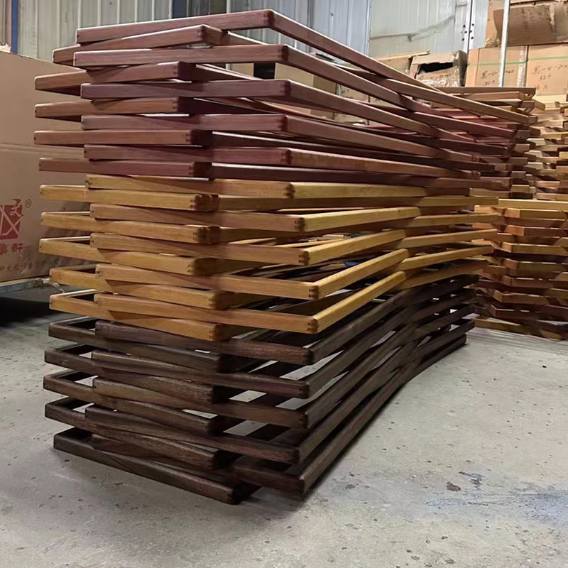 Solid wood rounded mortise framed picture frame mortise walnut large size log teak wall-mounted photo frame frame Zen