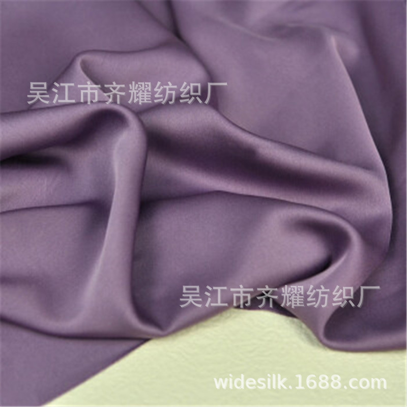 弹力仿醋酸缎面麻50*75半光加捻色丁双面缎纬弹色丁双面缎