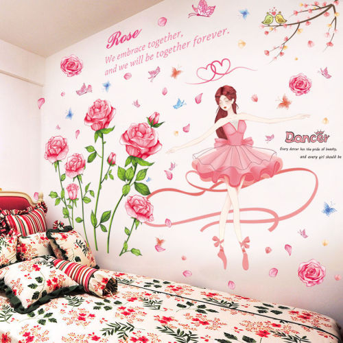 Bedroom bedside decoration wall stickers Internet celebrity room layout wall stickers girls ins self-adhesive wallpaper wallpaper