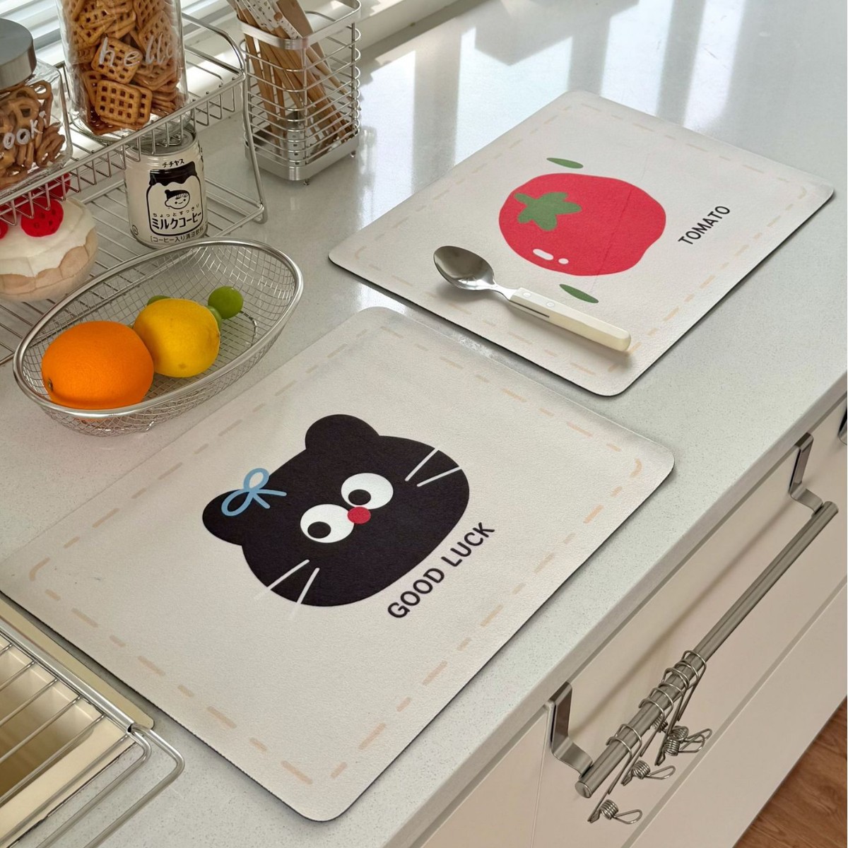 Chulele Kidsren's Placemat Diatom Mud Primary School Students Special No-Wash Eating Non-Slip Dining Table Mat Desk Cloth Coaster