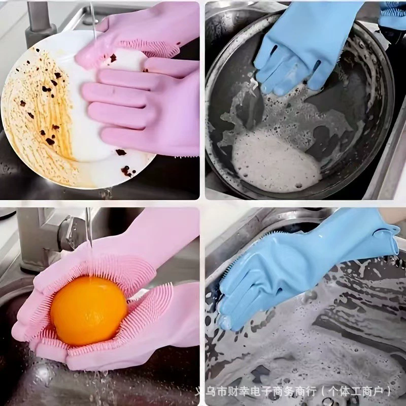 Силиконовые перчатки, долговечный водостойкий набор для стирки, щетка