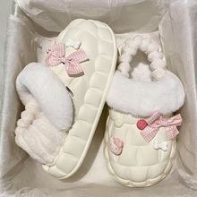 可爱卡通棉拖鞋女士包跟2023冬季新款防滑保暖舒适室内居家棉拖鞋