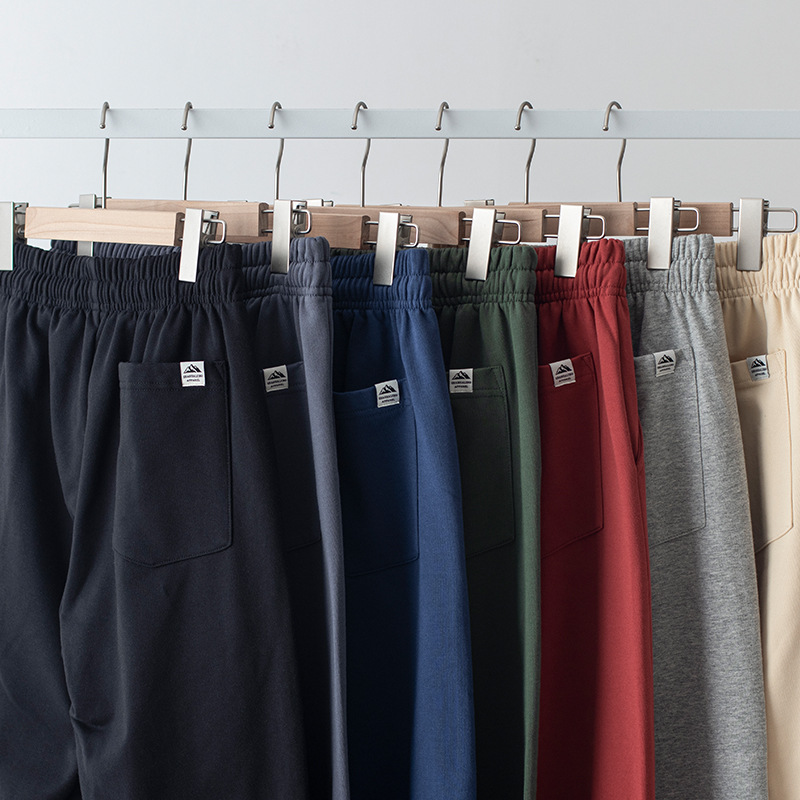 Pantalones casuales de los hombres de verano pantalones de chándal de los hombres 2024 deportes pantalones rectos versátiles pantalones atados al tobillo de moda al por mayor pantalones de los hombres