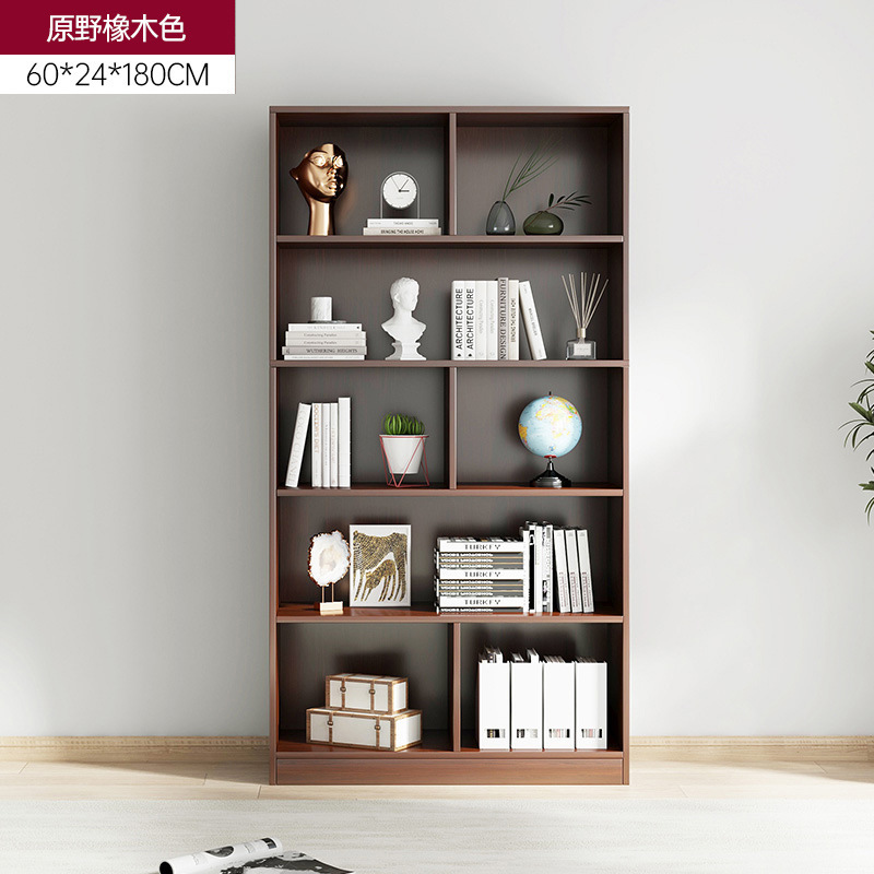 Estantería de piso de almacenamiento de rack sala de estar simple pared estantería dormitorio lectura rack multi-capa de almacenamiento a cuadros armario