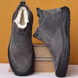 Men's Shoes Autumn and Winter Single Cotton Same Style Labor Protection Shoes Men's Low-top Waterproof Non-slip Wear-resistant Slip-on Lazy Outdoor Tooling Shoes