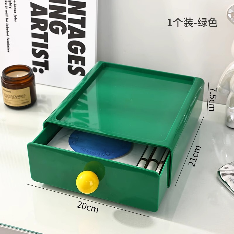デスクトップ化粧品収納ボックス引き出し収納キャビネット文房具防塵整理ボックス化粧口紅スキンケア用品棚|undefined