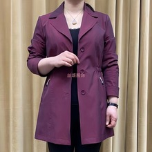 春季新款中长款风衣春秋外套洋气时尚气质中老年妈妈上衣大码女装