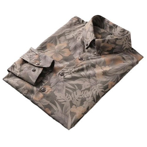 AliExpress Plus-size Men's Short-sleeve Shirt for Chubby Guys Summer Thin Printed Top for Oversized & Relaxed Fit, Trendy Style