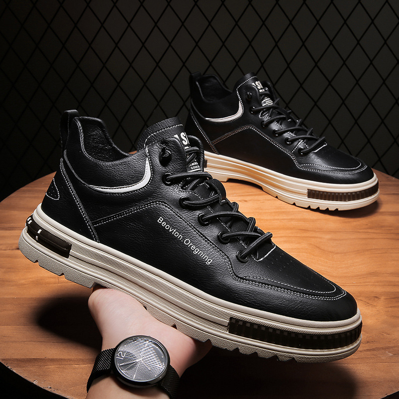 Autumn and Winter Men's Shoes, Fashionable and Versatile Student Sports White Shoes, Men's Leather Casual Shoes, Lazy Loafers, Trendy Sneakers Autumn and Winter Men's Shoes, Fashionable and Versatile Student Sports White Shoes, Men's Leather Casual Shoes, Lazy Loafers, Trendy Sneakers