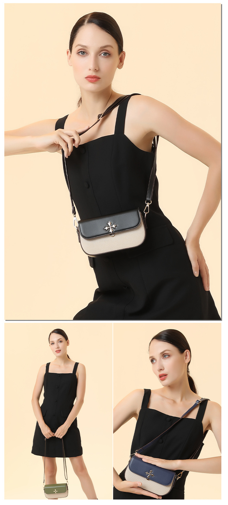 New Women's Mobile Phone Bag With Contrasting Colors Plain Weave Single Shoulder Crossbody Bag Mini Small Square Bag_voghion.com