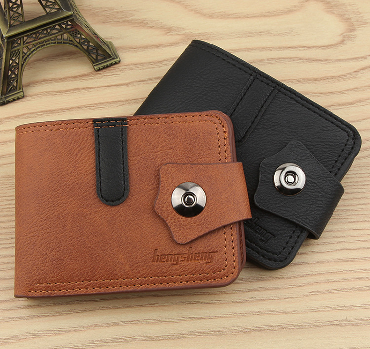 New Men's Boys Wallet Wallet Mini Short Wholesale Wallet Men Buckle Wallet display picture 4