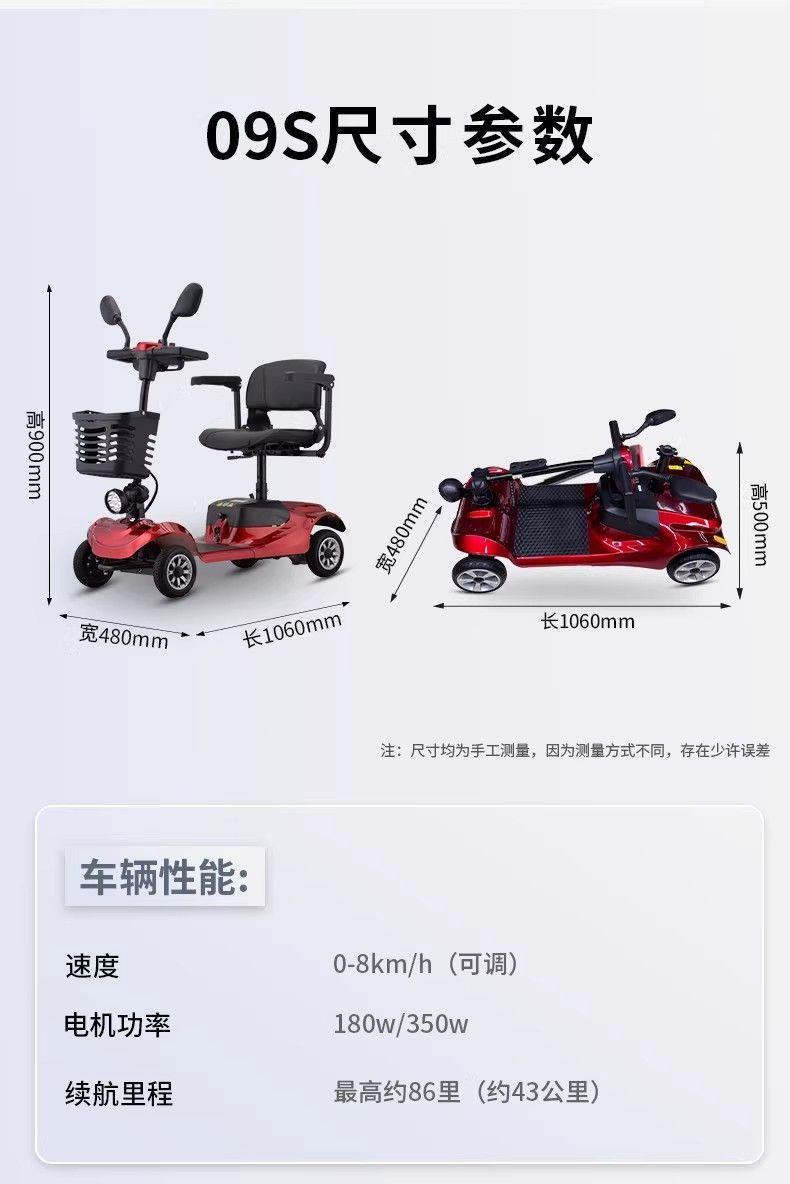 Four-Wheel Electric Mobility Scooter for the Elderly, Suitable for Free Movement in Scenic Parks, Foldable Electric Scooter for Home Use