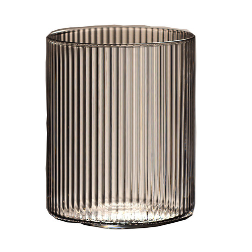 Ins-style Japanese vertical stripe glass cups, creative fine striped transparent glass cups for home, beer, coffee, milk, and water glasses