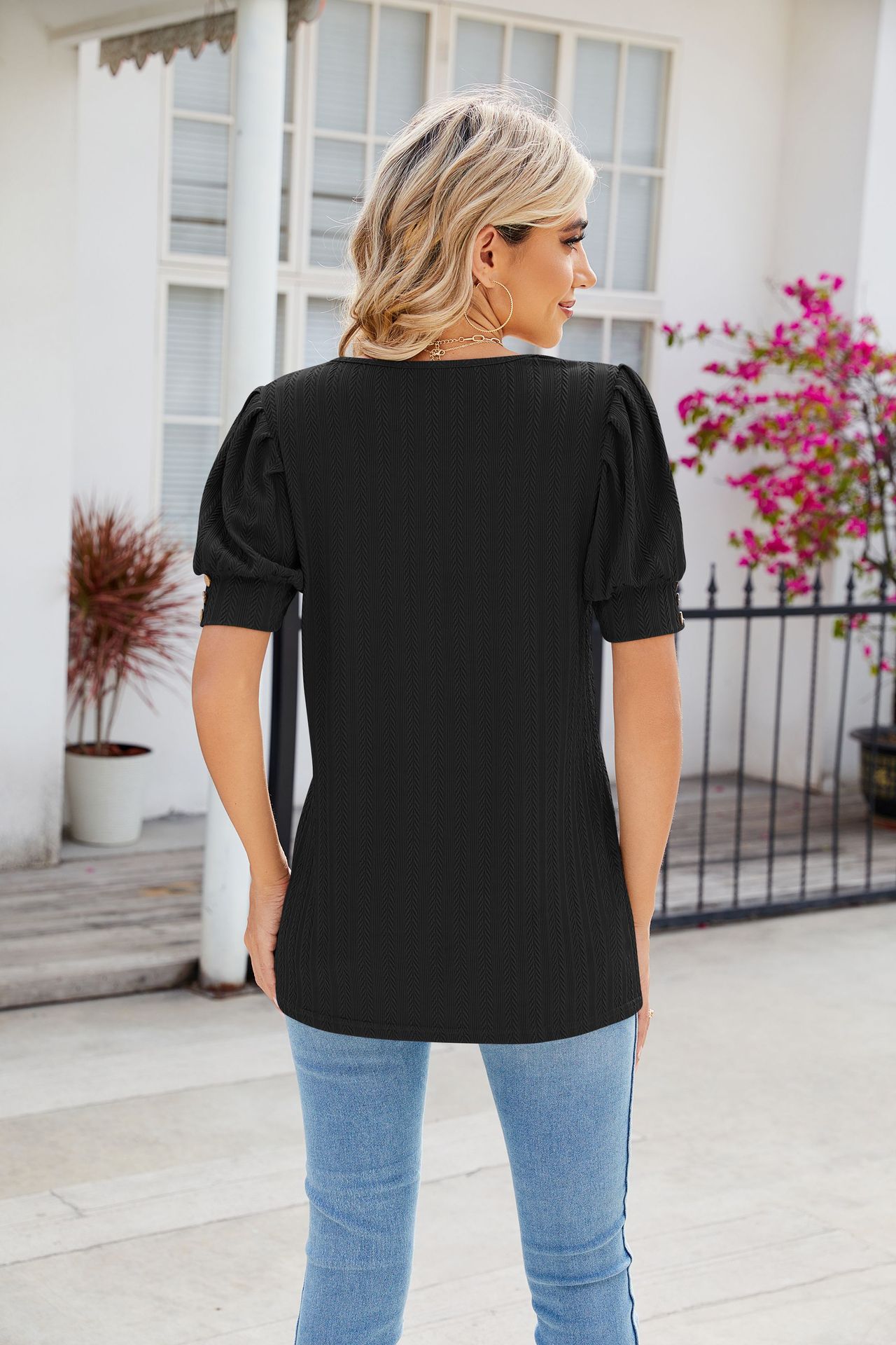 Women's T-shirt Short Sleeve T-Shirts Elegant Solid Color display picture 24