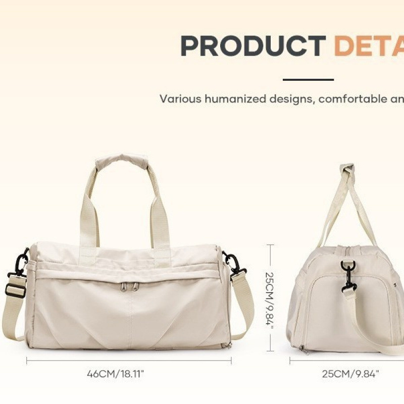 Bolsa de fitness transfronteriza en stock con zapatos de compartimiento bolsa deportiva de viaje impermeable bolsa portátil con manga de barra de tracción de yoga