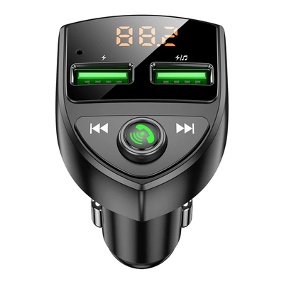 Cross-Border Manufacturer Direct Sales Car Mp3 Bluetooth Hands-Free Bluetooth Fm Transmitter Qc Fast Charging Car Charger Tf/Usb Playback (Car mp3) - c8-standard-edition