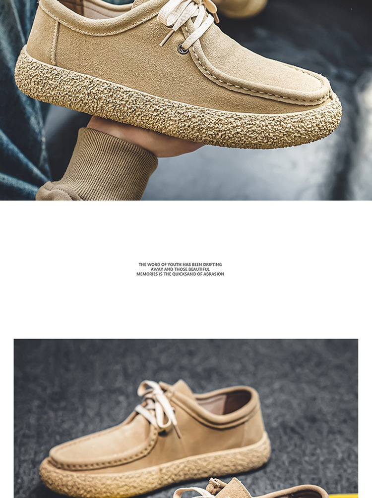 Geschliffenes Leder Herrenmode Schuhe weiche Sohlen Freizeitschuhe Herren Slip-On Bean Schuhe Männer_voghion.com