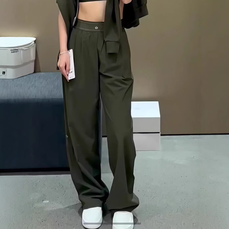 Correct Version Al New Style Loose Fit Versatile Slimming Straight Quick-Dry Casual Pants with Reflective Letters Women's Lightweight Sports Long Pants Correct Version Al New Style Loose Fit Versatile Slimming Straight Quick-Dry Casual Pants with Reflective Letters Women's Lightweight Sports Long Pants