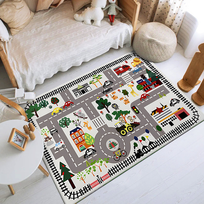Runway Toy Dream Mat Parent-Child Interactive Game Big Carpet Monster Construction Car Education Mat Cross Border in stock