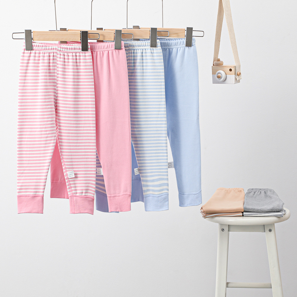 秋冬儿童秋裤男宝女宝95棉5氨纶偏厚家居裤无骨睡裤2条装240克