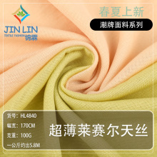 100g超薄莱赛尔天丝面料 透视轻盈弹力布 春夏柔软冰凉针织面料