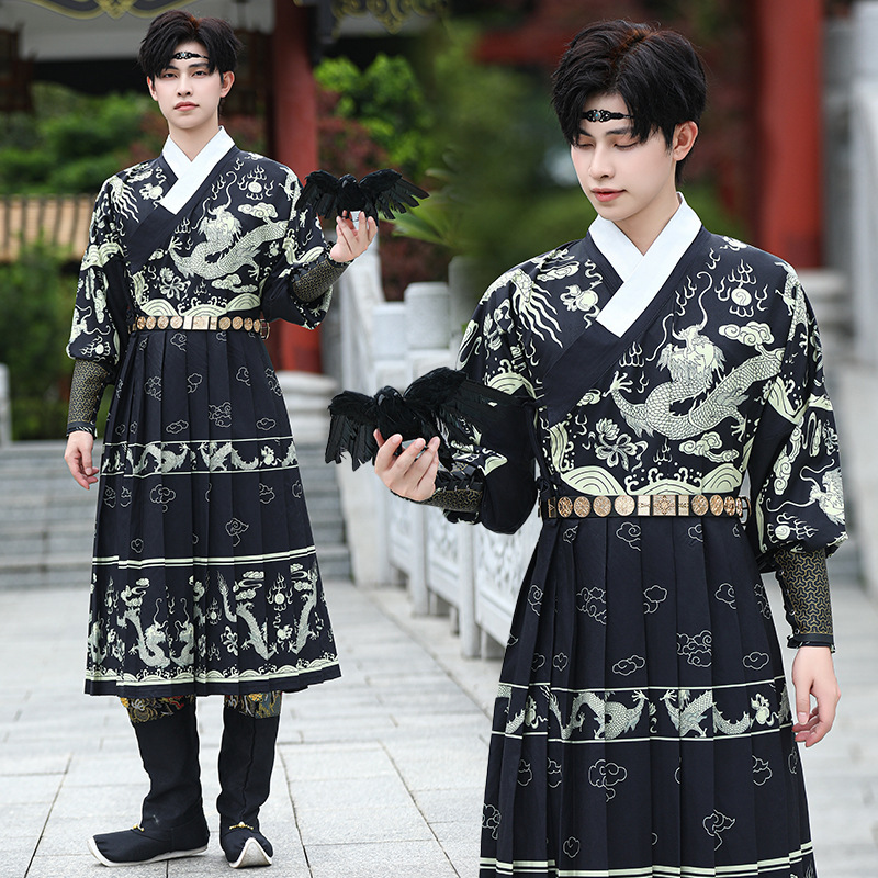 genuine goods Original New Hanfu Dragon Pattern Flying Fish Clothing Chinese Style Men's and Women's Royal Guards Antique Quality Class Group Clothing
