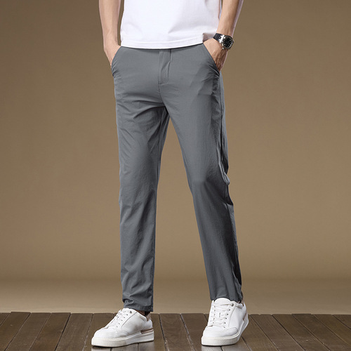 Autumn New Semi-Relaxed Lightweight Business Chilled Silk Micro-Elastic Casual Pants: Lot 522, Size 18 (28-38)