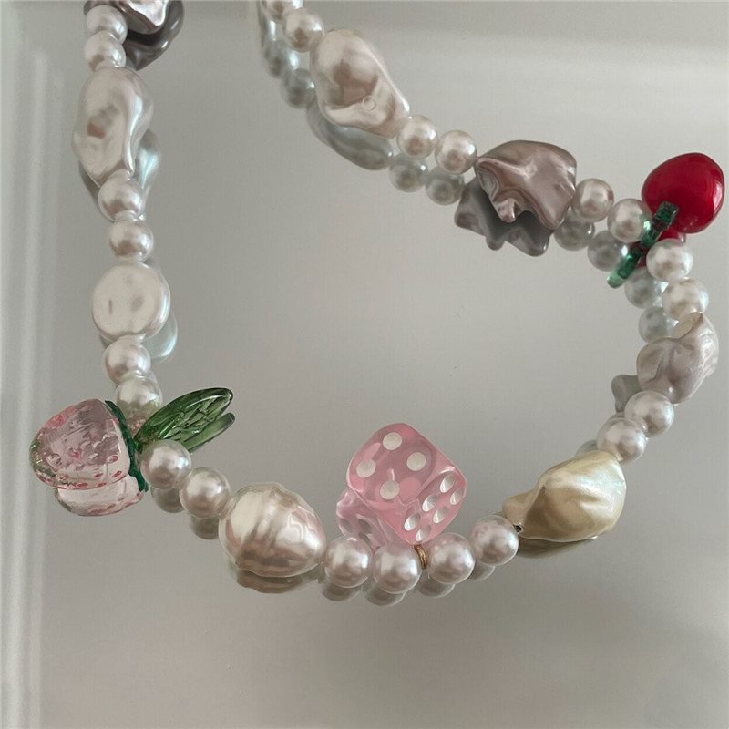 Bohemian Style Painted Stone Crystal Pearl Beaded Necklace Wholesale Nihaojewelry display picture 8