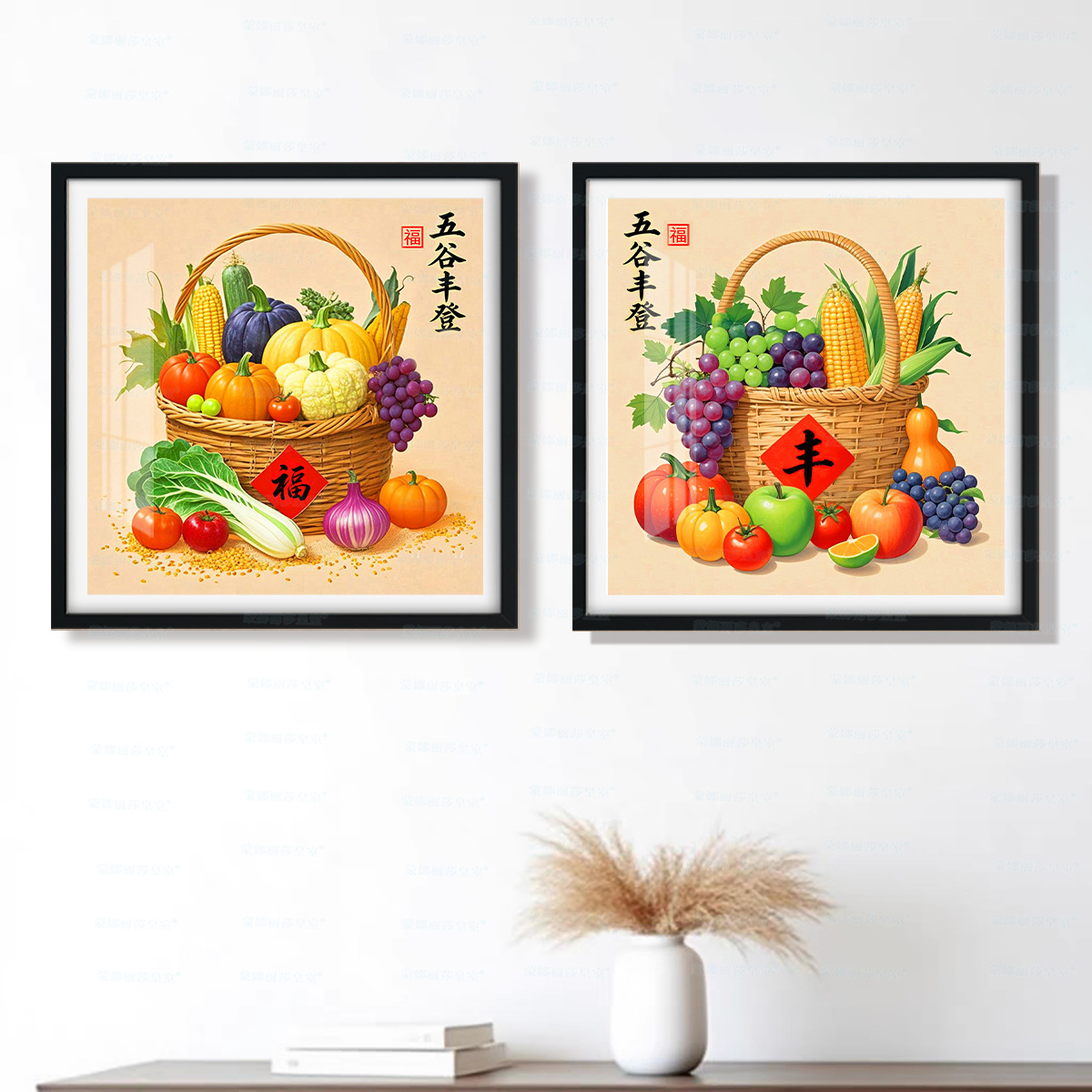[Tejido de Algodón Importado] Punto de Cruz de la Mona Lisa, Abundancia de la Cosecha, Pintura de Dos Paneles, Punto de Cruz para Sala de Estar, Bordado DIY image 3