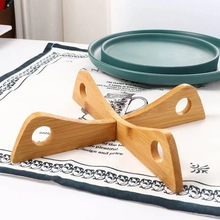 跨境砂锅垫餐厅桌面砂锅垫热茶壶支架可拆十字交叉杯盘垫实木餐垫