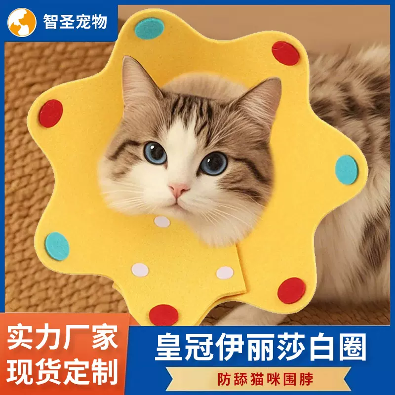 宠物用品亚马逊新款太阳花伊丽莎白圈 软宠物头套 防舔猫咪围脖