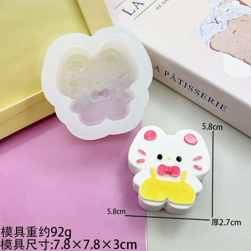 Cotton donut with bow, slime, silicone mold, aromatherapy