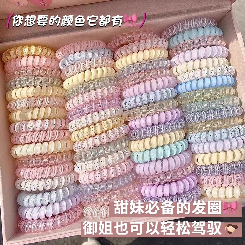 Lazo para el cabello, cuerda para el cabello, lazo para el cabello, lazo para el cabello, cola de caballo, línea telefónica de alta elasticidad, cuerda para cabeza gruesa para mujer, banda de goma coreana
