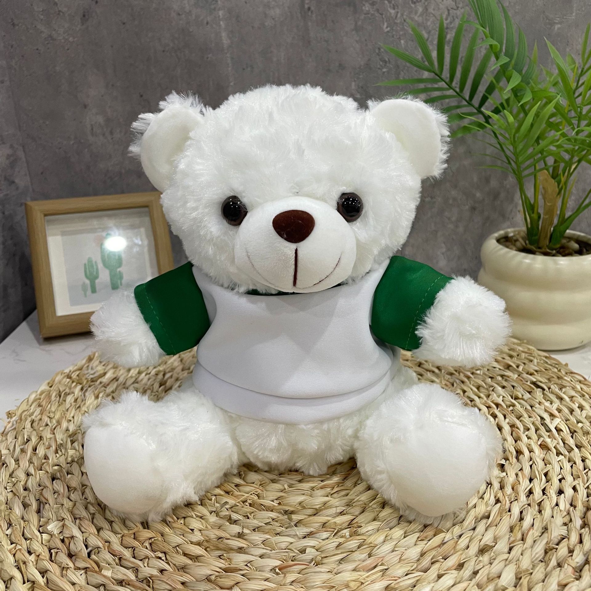 Teddy Bear se puede imprimir LOGO evento de vacaciones muñeca regalo para el hogar adornos de escritorio abrazar juguetes de peluche