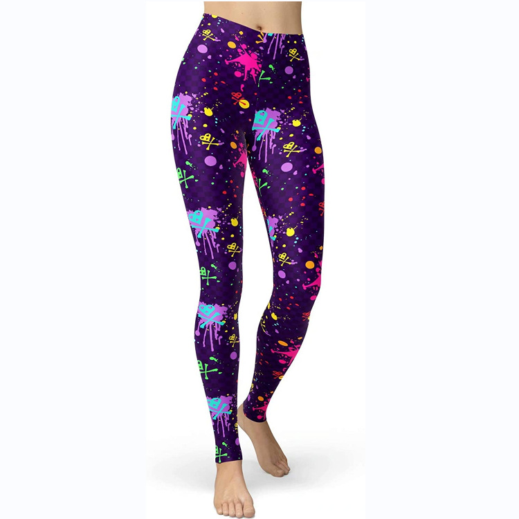 Abbigliamento da donna multicolore stampato slim fit fianchi sollevamento snellente grandi dimensioni corsa yoga fitness leggings_voghion.com