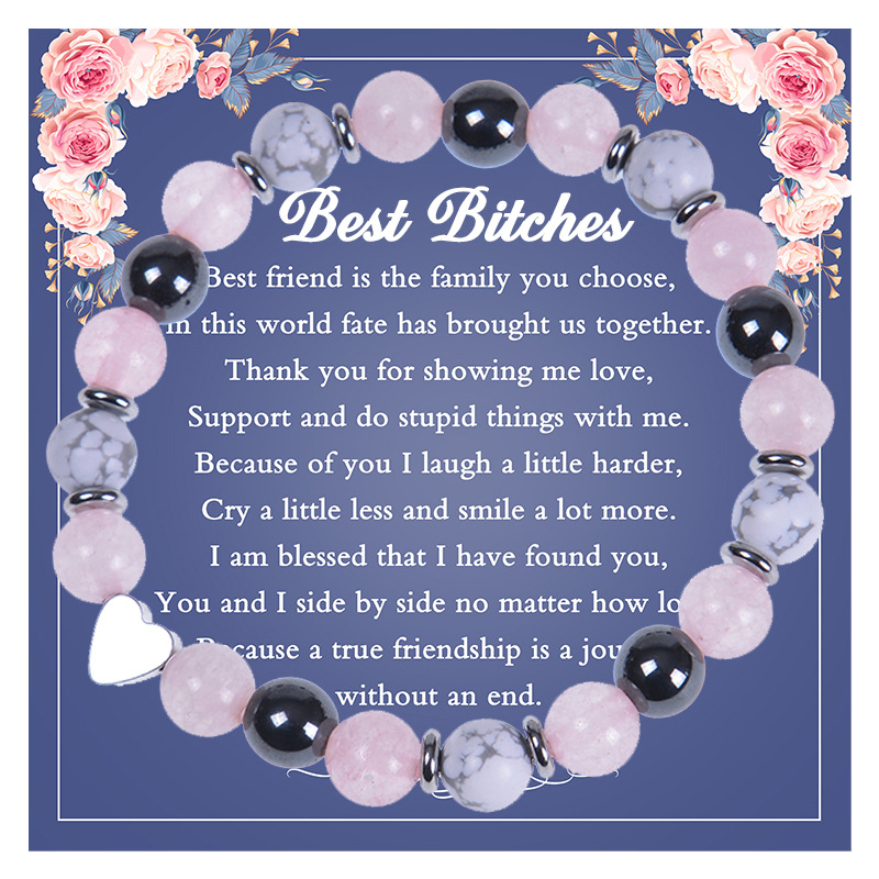 Retro Heart Shape natural stone Agate Beaded Bracelets 1 Piece