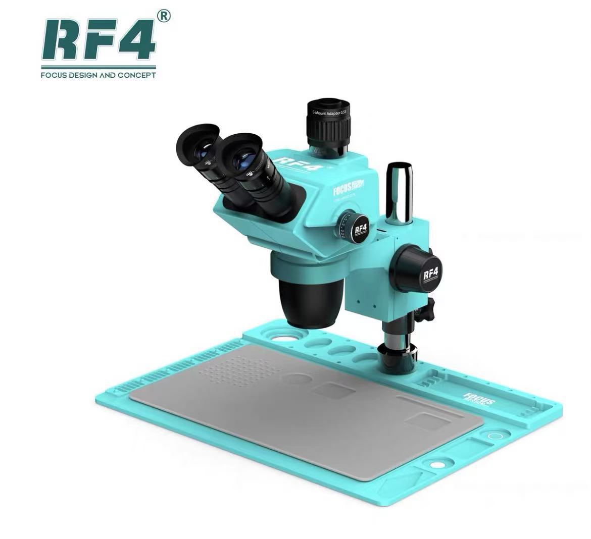 Microscopio RF4 binocular 3 ojos 7 - 65x HD oculares zoom continuo mantenimiento de teléfonos móviles placa base placa de circuito rf4
