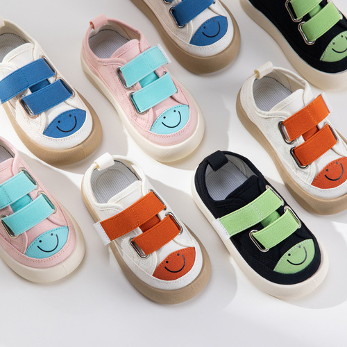 儿童帆布鞋2023春季韩版男童板鞋软底女童儿童布鞋幼儿园室内鞋