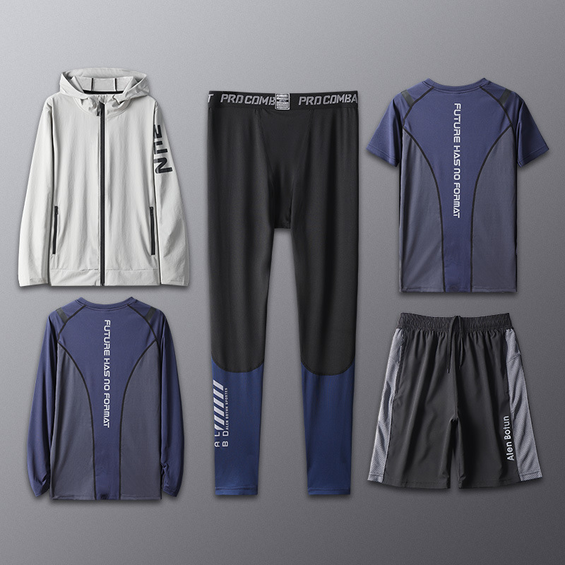 Ropa de fitness hombre rápido seco juego de fútbol de otoño y invierno ropa de carrera suites pantalones de entrenamiento de manga larga equipo de baloncesto