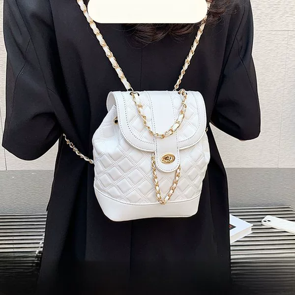 2025 New Korean Style Small Fragrance Backpack for Women Ins Style Student Double Backpack Quilted Chain Backpack for Women