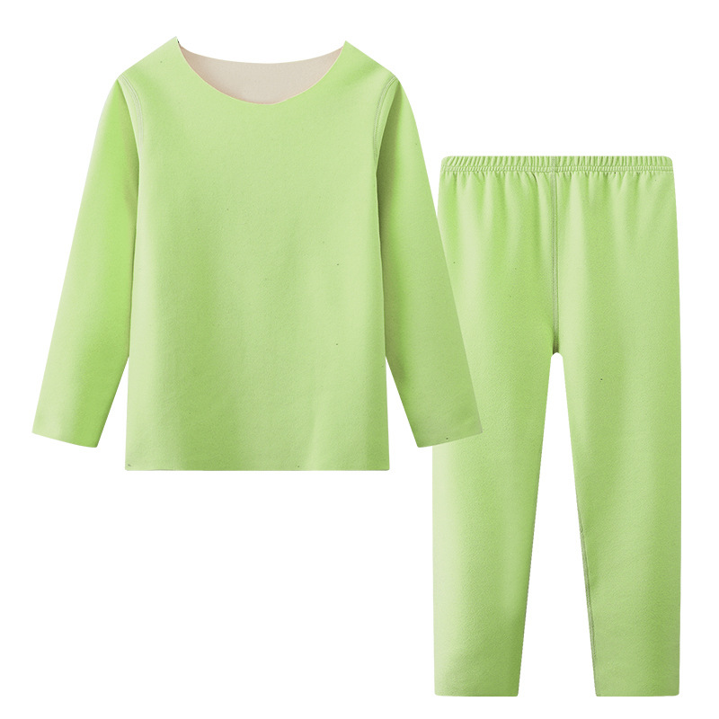 Conjunto de Ropa Interior Térmica para Niños Otoño-Invierno 2025, Color Sólido, Capa Base Básica, Calentamiento, Pantalones de Manga Larga, Pijama de Dos Piezas