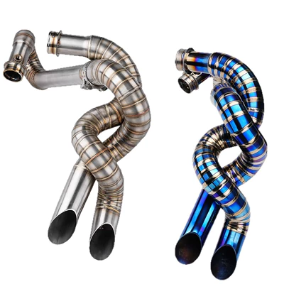 Motorcycle exhaust pipe: with Dual Outlet, Stainless