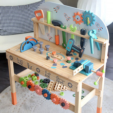 儿童木制仿真维修工具台箱拧螺丝螺母拆装过家家3岁4男孩玩具批发