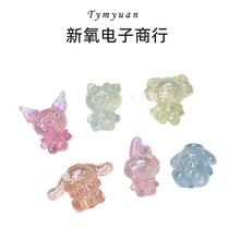 电镀UV夜光卡通小猫直孔散珠  diy手机链钥匙扣车挂串珠材料饰品