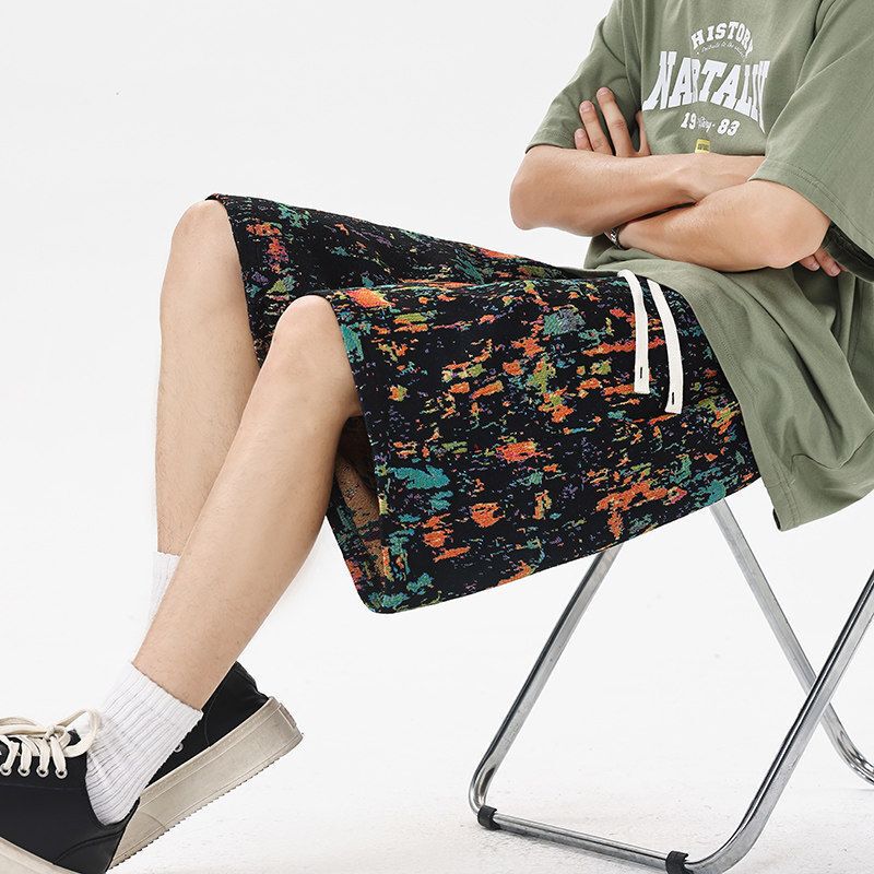 Summer Trendy Brand Heavy-Duty Graffiti Print Casual Shorts Men's High-End Fashion Designer Loose Sports Shorts Summer Trendy Brand Heavy-Duty Graffiti Print Casual Shorts Men's High-End Fashion Designer Loose Sports Shorts