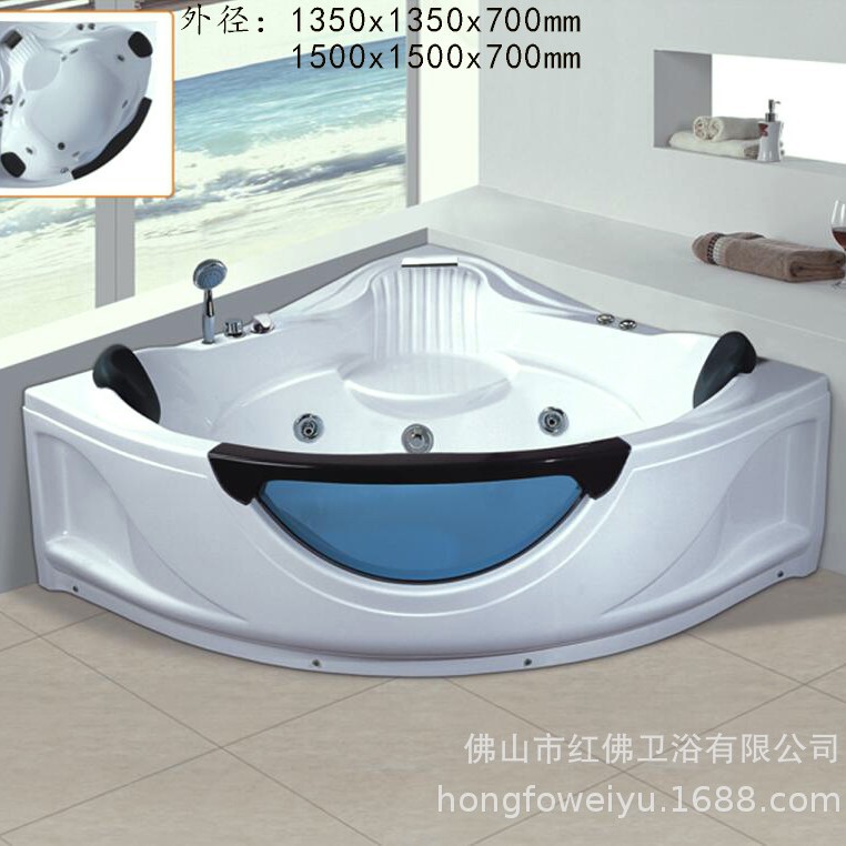 Dual fan para parejas bañera triángulo diamantes formando bañera de persona pequeña casa bañera de esquina