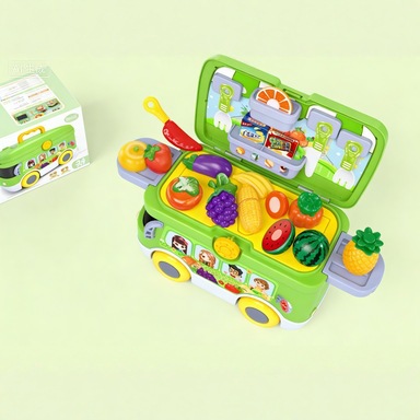 Amazon 2 - en - 1 cocina coche de frutas autobús juguetes de simulación de almacenamiento de juguetes para niños